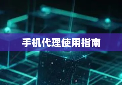 手机代理使用指南