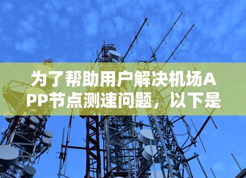 为了帮助用户解决机场APP<strong>节点测速</strong>问题,以下是一个结构化的解决方案指南