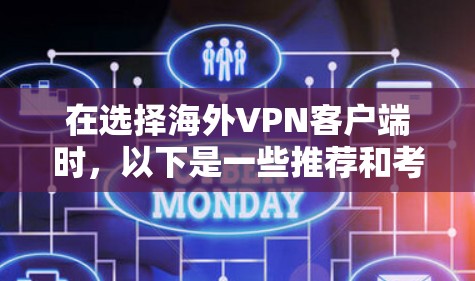 在选择海外VPN客户端时,以下是一些推荐和考虑因素,帮助您根据需求选择最合适的解决方案