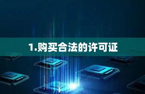 1.购买合法的许可证
